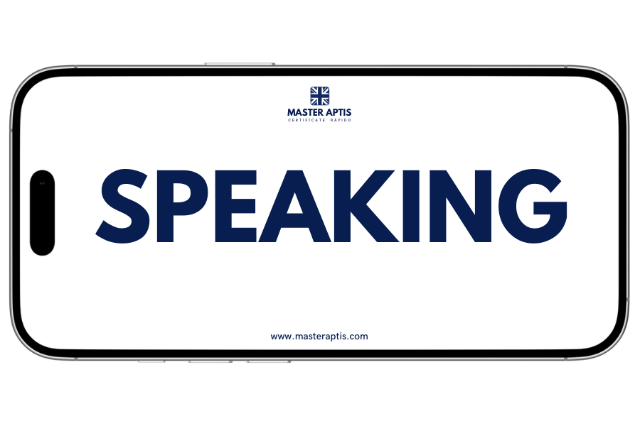 cual es la estructura del speaking en el examen aptis general de ingles
